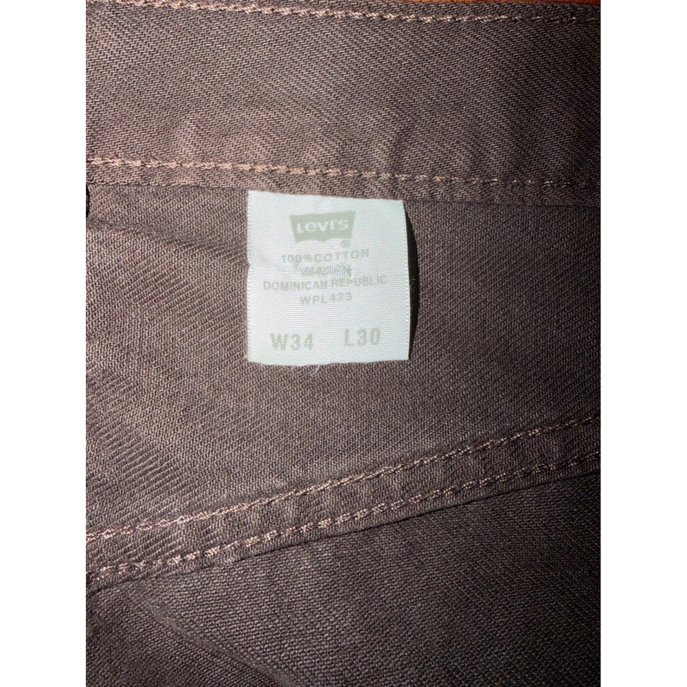 Levi's 501 Original Fit Jeans Mens 34x30 Brown Button Fly Straight Leg Denim - Picture 4 of 6